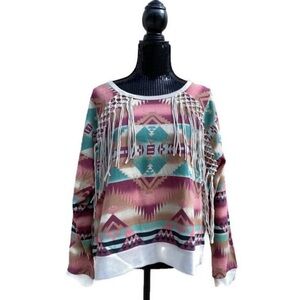 Denim & Supply Ralph Lauren Aztec Navajo Tassel Sweatshirt NWT XL